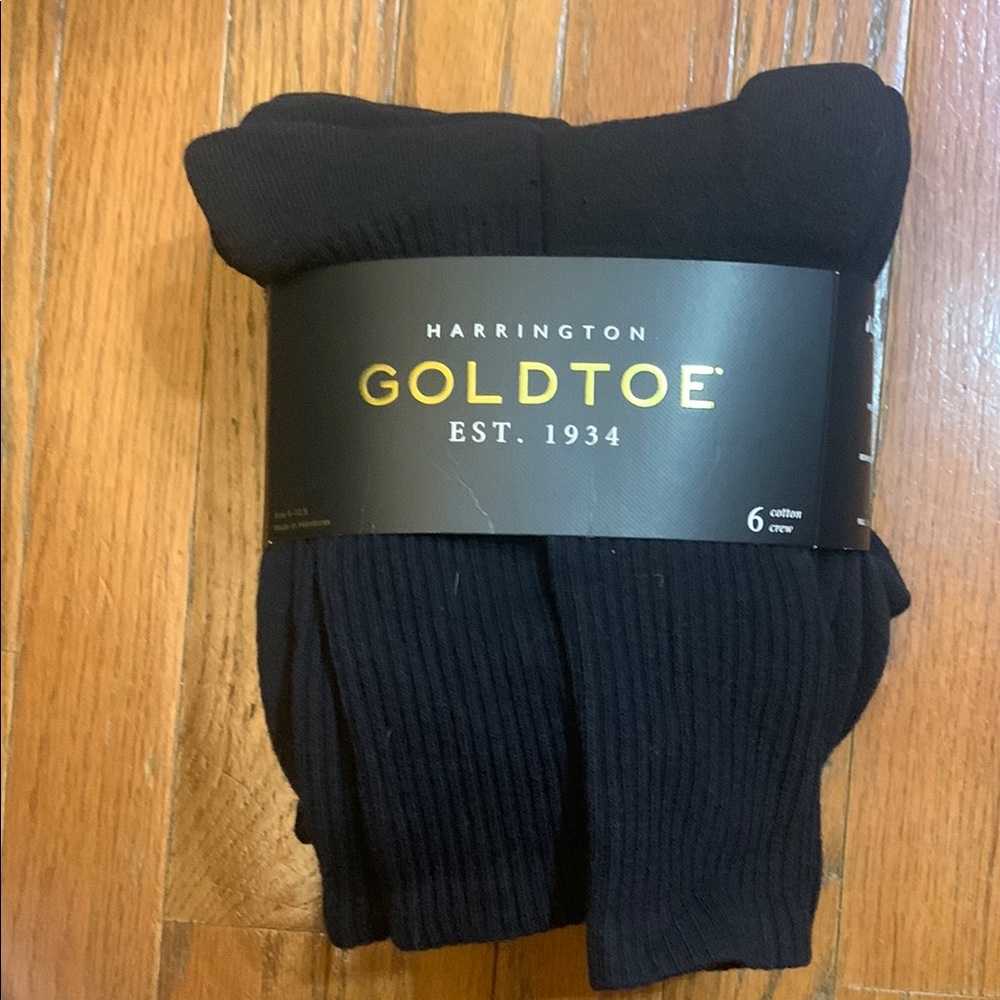 Gold Toe Black Casual Crew Socks